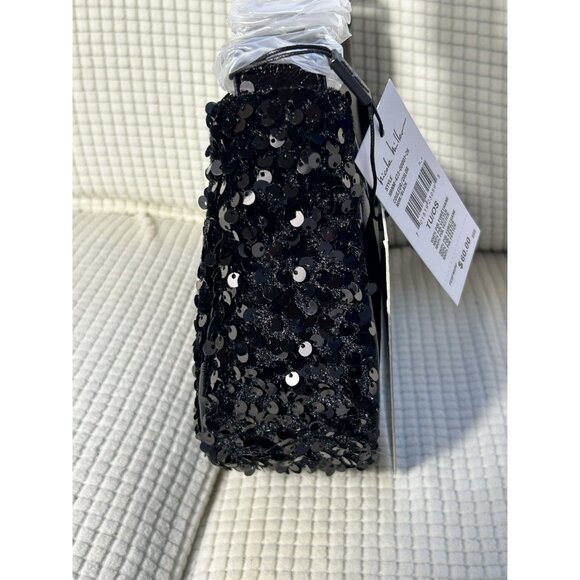Nicole Miller Black Sequined Shoulder Bag Purse - Picture 6 of 6